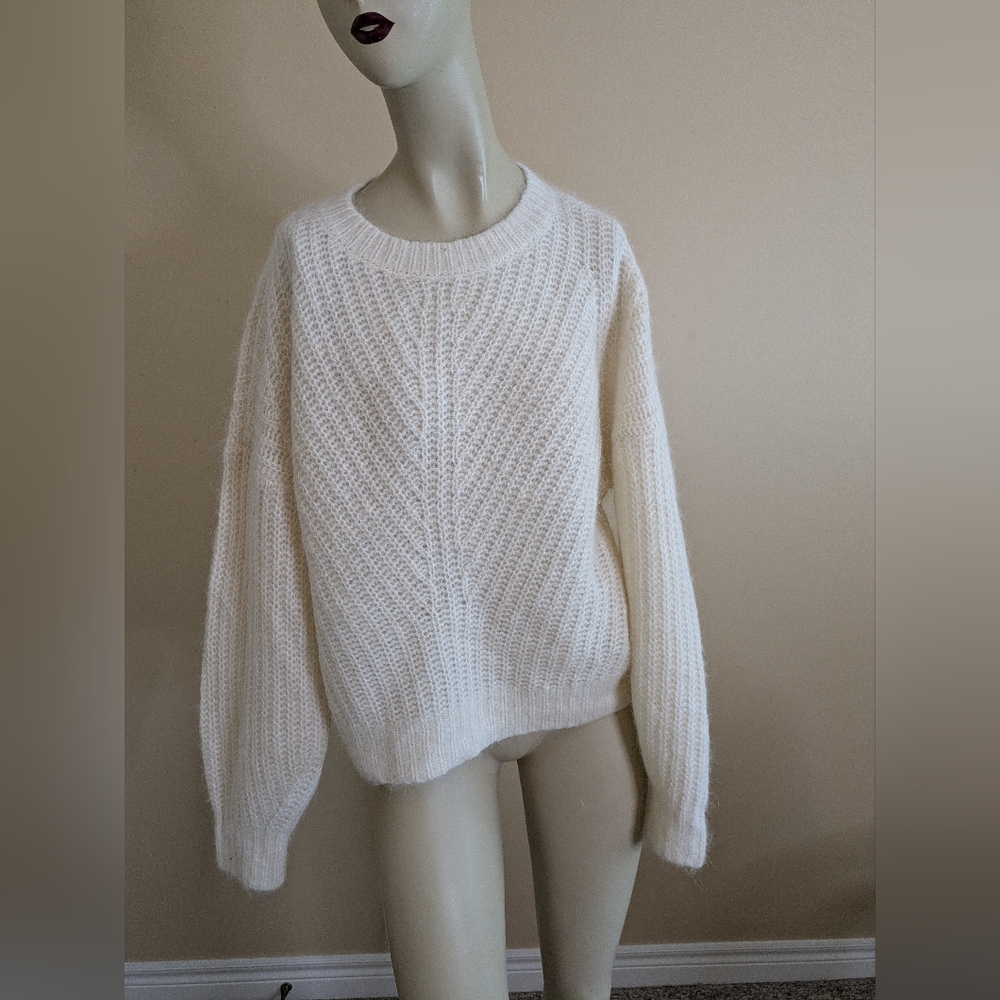 Abercrombie Fitch Women Sweater Knit Pullover Alpaca Blend Crop Crew XL